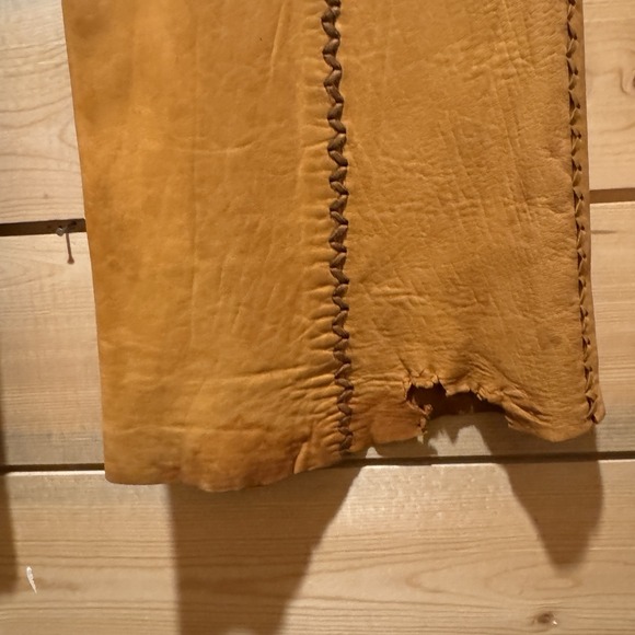 VTG 1970s North Beach Leather Whipstitch Leather Pants Ladies 7/8 - Picture 12 of 14